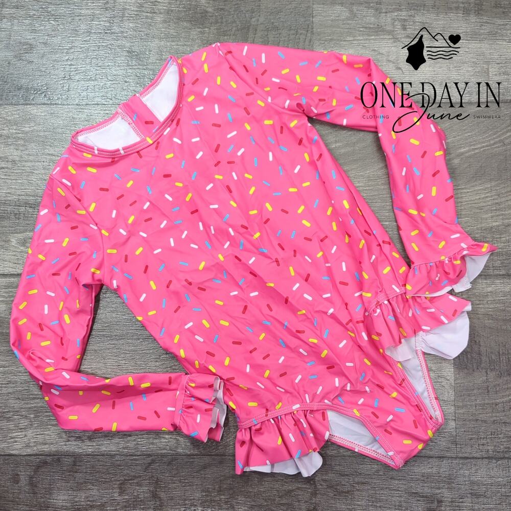 Aleumdr Long Sleeve Rashguard One Piece Swimsuit Size 130 (8)